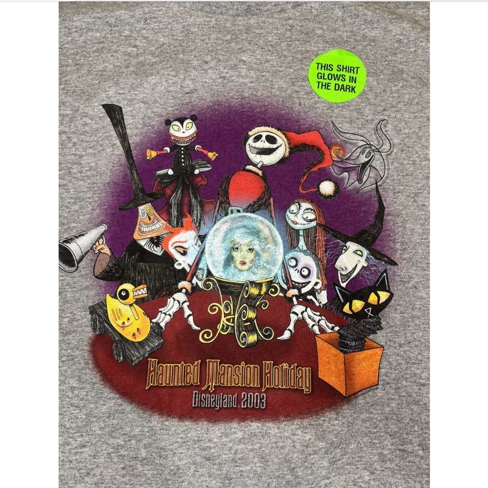 Vtg '03 Disneyland "Haunted Mansion Holiday" Shirt Glow in the Dark NWT Size 2XL